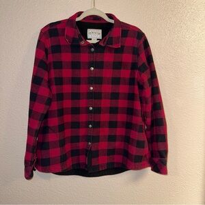 Orvis Red and Black Checkered Shirt Jacket